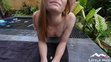 First in the jacuzzi and then in my room I put the bikini sunci on my cock Thumb