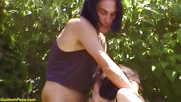 Hairy Hungarian MILF wife gets a dick in both holes Thumb