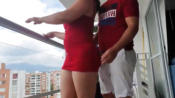I hung my dick on the balcony of her apartment for the cock-loving milf Thumb