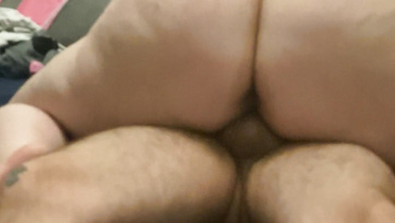 The hungry woman friend rode her husband's phallus with her big ass Thumb