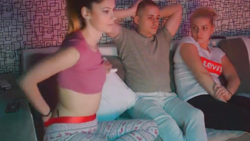 Threesome with two full-figured teen babes and one of them with her boyfriend Thumb