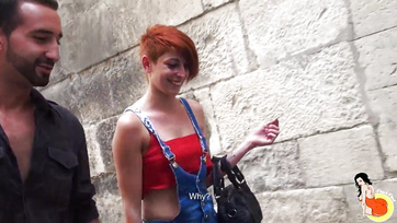 The sexy short-haired girl let the guy's cock into both of her holes Thumb