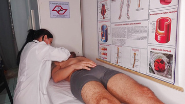 The charming nurse was not scared but happily sucked her patient's erect cock Thumb