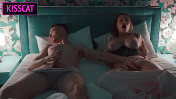 My big-breasted stepmother couldn't sleep alone so she came over to my room to fuck Thumb
