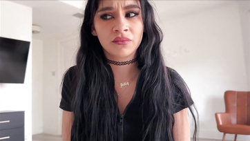 My dick got hard quickly staring at my charming goth stepsister's beautiful feet Thumb