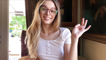 I managed to get my cute stepsister with glasses on my dick for the "Never have I ever" game thanks Thumb