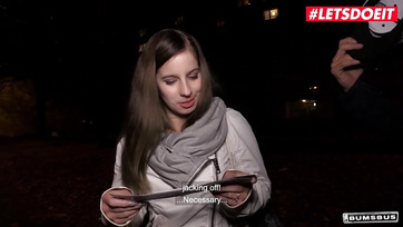 German teen girl hunted on the street happily rode guy's penis on the bus for some money Thumb