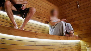 Sauna adventures: I showed my rock hard cock to a lonely woman and a young couple in the sauna Thumb