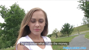 For a little money, the beauty from Russia was even willing to ride the street vendor's dick Thumb